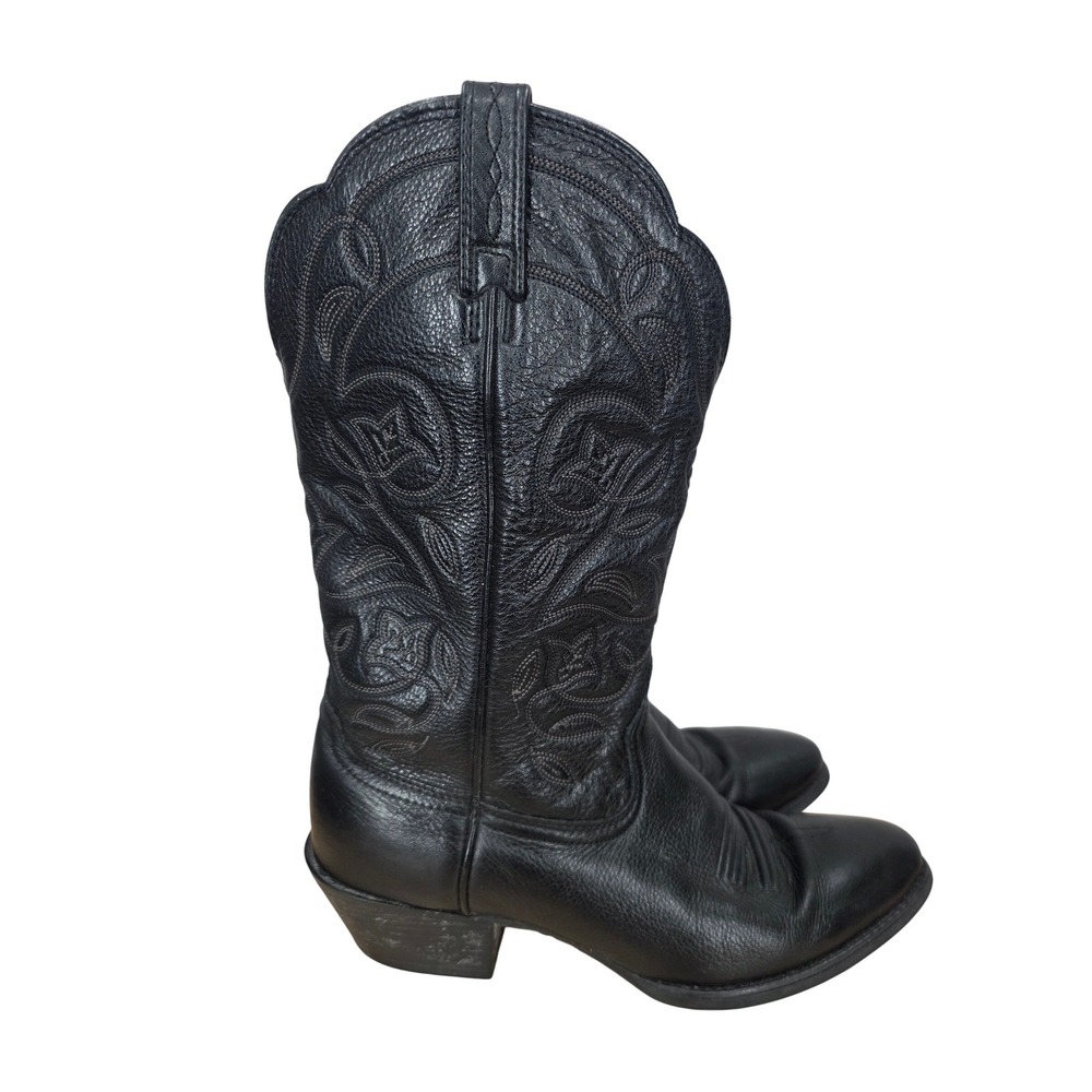 Ariat Heritage Western R Toe Boots Womens 8 Black Cowgirl Rodeo 10001037